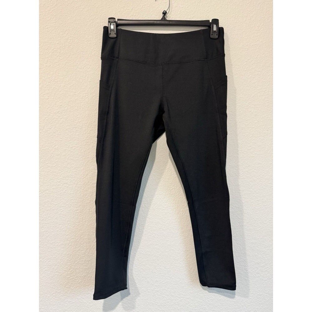 Danskin Women's Solid Black Mid Rise Ankle Leggings Size Large